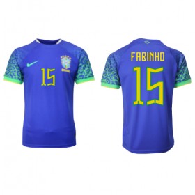 Herren Fußballbekleidung Brasilien Fabinho #15 Auswärtstrikot WM 2022 Kurzarm